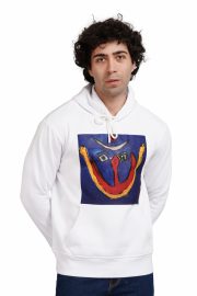 Lord Shiva Print Hoody Men ( white )